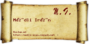 Mádli Irén névjegykártya
